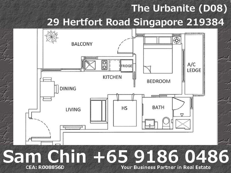 The Urbanite – 1 Bedroom – Floor Plan