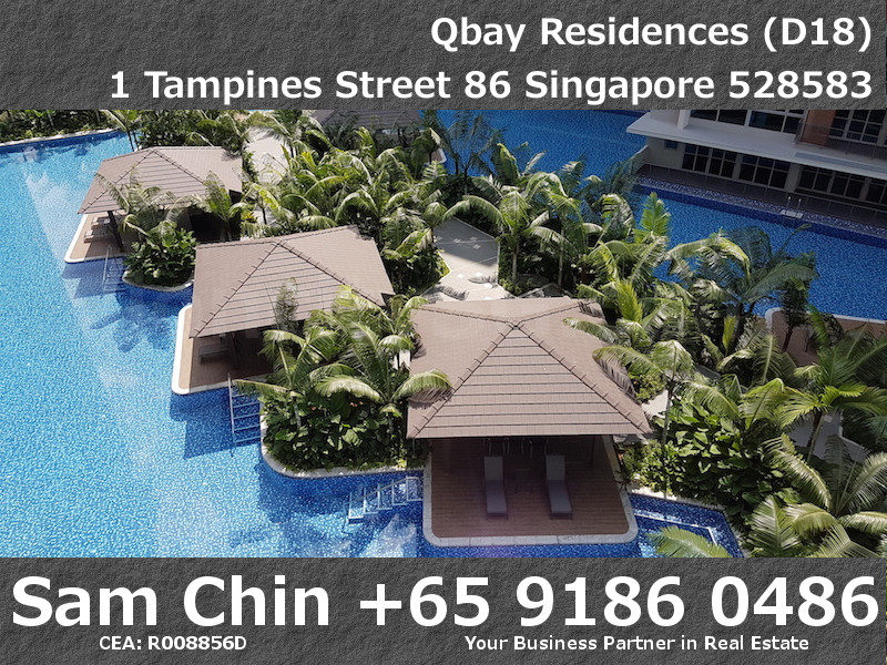 Qbay Residences – 1+Study – S08 – Balcony View – Pool – 2