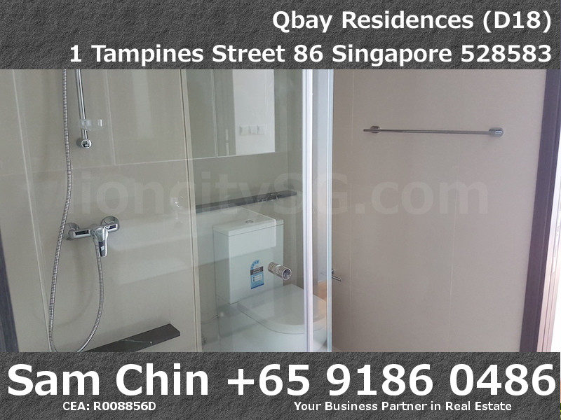 Qbay Residences – 1+Study – S08 – Bathroom – 2 Doors – 1