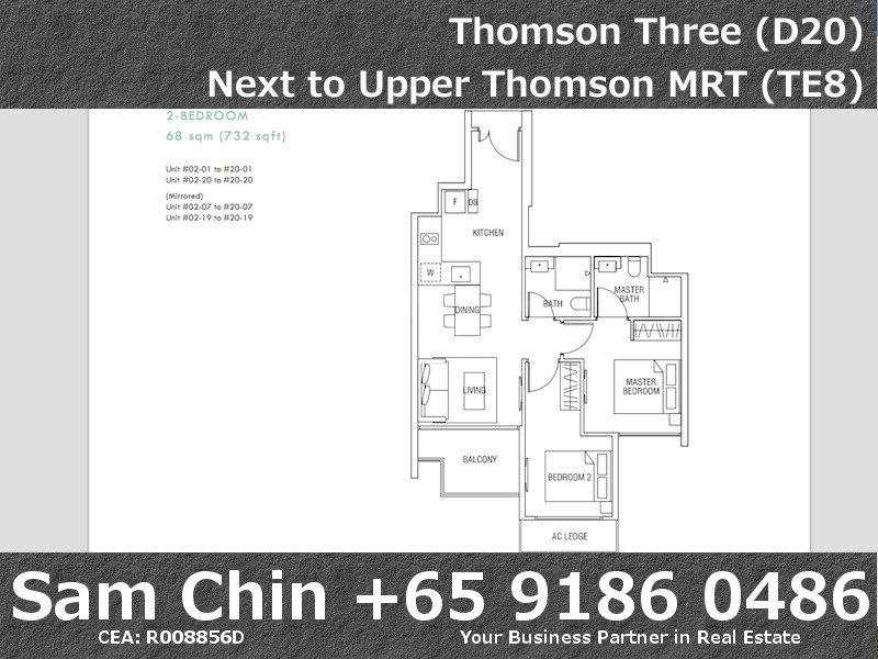 Thomson Three – 2 Bedroom – S07 – Floor Plan