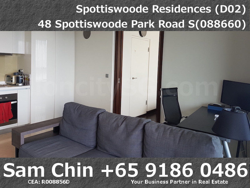 Spottiswoode Residences – S12 – 1 Bedroom – FF – H – Living and Kitchen