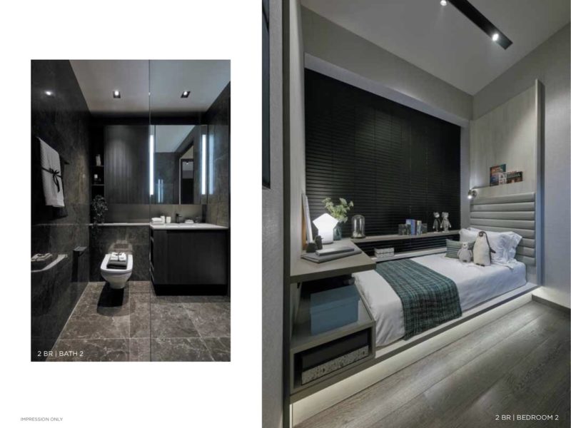 3 Cuscaden – 2 Bedroom Master Bedroom and Master Bathroom – Impression